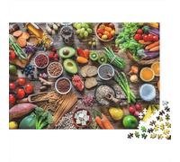 Fruit & Vegetable Jigsaw Puzzle 1000 Pieces Recycled Paper Garden Harvest Jigsaw Puzzles Educational Game Challenge Fun Family Game for Adults And Age 10 52x38cm/1000pcs