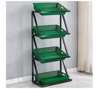 Fruit Vegetable Rack Basket Stand - Market Food Storage Organizer, Kitchen Produce Holder, Retail Display Rack for Efficient Grocery Display