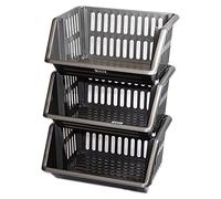 Fruit Vegetable Storage Rack Baskets Multifunction Basket for Kitchen Bathroom Living Room (Grey, 3 Racks)