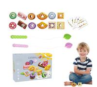Fruit Veggie Lacing Toy Set - Educational Threading String System, STEM Skill Development Design, Bright Color Sorting Learning Tool, Durable Kids Material | Preschool Activity Use, Kinderga