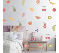 Fruit Wall Decals - Nursery Decor, Watercolor Fruit Wall Art, Kids Wall Decal, Reusable and Removable Wall Stickers