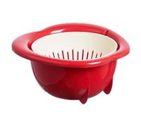 Fruit Washer - Lettuce Spinner with Vegetable Washing Basket | Double Layer Large Capacity Funny Strainer | Fruit Vegetable Washer Drain Basket | for Berry Lettuce Pasta Kitchen Home Apartment Restau