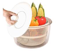 Fruit Washer - Salad Spinner 5L with Lid | Lettuce Dryer, Fruit Strainer, Crank Drain Basket, Kitchen Cleaning Device for Food, Rice, Berries, Pasta, Noodle