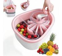 Fruit Washer Spinner, Manual Veg Cleaner Bowl for Berries, Grapes, Salad | Manual fruit & veg cleaner |Gentle swirl, no bruising |Compact for UK flats |Clear lid, see progress | No electricity needed