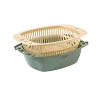 Fruit washing basket,2 Pack Kitchen Strainer Colander Bowl Set, Double Layers Plastic Fruits Vegetable Washing Basket, Baskets in The