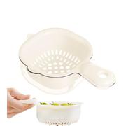 Fruit Washing Basket with Strainer, Washing Bowl 'Grape,Double Layer Dish Drainer Basket for Small Kitchen | Vegetable Drying Basket with Handle, Berry Bowl,