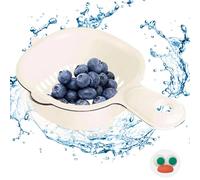 Fruit Washing Bowl with Strainer | Draining Container with Handle - Fruit Draining Basket - for Berry Food Pasta Noodles Rice Salad Making Refrigerator Countertop Picnics