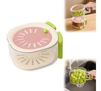 Fruit Washing Bowl With Strainer, Fruit And Vegetable Washing Bowl With Lid, Small Plastic Food Strainers With Lid, Colander Draining Basket With Handle,vegetable Draining, Food Storage for Fridge