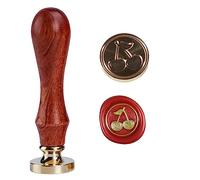 Fruit Wax Seal Stamp Cherry Vintage Wax Sealing Stamps Fruit Retro 25mm Removable Brass Head Wooden Handle for Envelopes Invitations Wine Packages Greeting Cards Wedding