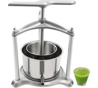 Fruit Wine Press, 1.6 Gal Manual Juice Maker For Wine Making, Cider Apple Tincture Vegetables Honey Olive Oil Press With 2 Stainless Steel Barrels & T-handle, For Outdoor, Kitchen, And Home (1.6