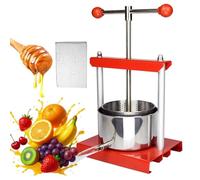 Fruit Wine Press - 100% Natural Juice Maker for Apple, Carrot, Orange, Berry & Vegetables - Manual Press for Cheese Making, Tinctures & Herbal Extracts - 6L/1.6Gal