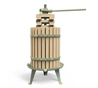Fruit Wine Press - 100% Nature/Healthy Apple&Grape Crusher Manual Juice Maker for Kitchen, Solid Wood Basket with Blocks Cider Wine Making Press (LFGB Certified,Heavy Duty) (4.75 Gallon, Green)