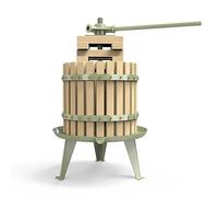 Fruit Wine Press - 100% Nature/Healthy Apple&Grape Crusher Manual Juice Maker for Kitchen, Solid Wood Basket with Blocks Cider Wine Making Press (LFGB Certified,Heavy Duty) (3.2 Gallon, Green)