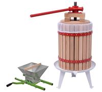 Fruit & Wine Press and Crusher Set 2 Piece Juice Maker Cloth Bag 18L vidaXL