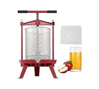 Fruit Wine Press Manual Press for Wine Making 1.3/2.4/3.7Gal 5/9/14L Stainless Steel Basket Red Silver Wine Grape Press,Excellent Stability(9L)