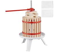 VEVOR Fruit Wine Press Manual Press for Wine Making 2.98 Gal/11.3L Wood Basket