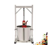 Fruit Wine Press, Stainless Steel Cider Press with Auxiliary Hydraulic Jack, Commercial Manual Juice Extractor for Making Wine, Carrot, Orange, Berry, Vegetable Juice