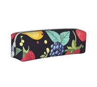 Fruit with Seeds Pencil Case Portable Cylindrical Pencil Pouch with Zipper Leather Cosmetic Pouch Bag