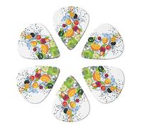Fruit with Splash Water 6 Pack Guitar Picks with Organizer Storage Box, Thin-Medium-Heavy Picks Handmade Plectrums Guitar Plectrums Bass Ukulele Picks Acoustic Guitar Lovers Gift