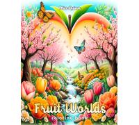 Fruit Worlds Coloring Book: Unleash Your Inner Artist with 40 Grayscale Coloring Pages of Beautiful World of Flowers inside Fruit (Magic Worlds Coloring Books)