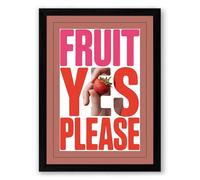 Fruit Yes Please Typography Framed Wall Art Print A3 (42×29.7cm) Black, Wall Decor for Living Room, Bedroom, Office & Home, Ready to Hang, Art Gift