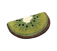 FruitBath Mat, Lovely Semi-Circle Lemon Strawberry Watermelon Slices Rug for Children's Room, Absorbent Soft and Dry Fast (Kiwi Slices)