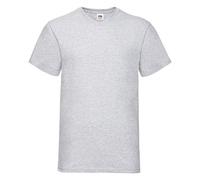 Fruite of The Loom Valueweight V-Neck T-Shirt Mottled Grey, Grey - Heather Grey, L