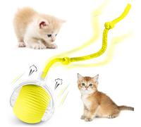 fruitery Interactive Cat Ball Toy, 2025 Upgraded Automatic Cat Toys for Bored Indoor Adult Cats, Smart Moving Cats Toy Balls, 360°Smart Rolling Kitty Ball Toy (Yellow)