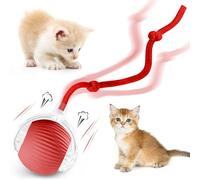 fruitery Interactive Cat Ball Toy, 2025 Upgraded Automatic Cat Toys for Bored Indoor Adult Cats, Smart Moving Cats Toy Balls, 360°Smart Rolling Kitty Ball Toy (Red)