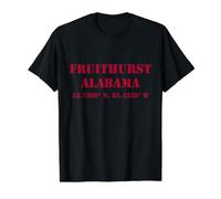 Fruithurst Alabama Coordinates Souvenir Value Graphic T-Shirt, Men, Black, XL