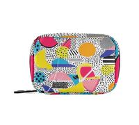 Fruits Abstract Style Colorful Pill Bags with Detachable Compartments Attachable Medicine Box Organizer for Purse