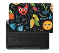 Fruits And Butterflies Passport Cover Family Printed Leather Passport Holder Minimalist Front Pocket Slim Travel Wallet Cover Case Lightweight Credit Card Holder for Women Men