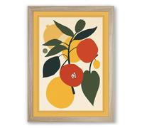 Fruits and Foliage Botanical Framed Wall Art Print A1 (84.1×59.4cm) Oak, Wall Decor for Living Room, Bedroom, Office & Home, Ready to Hang, Art Gift