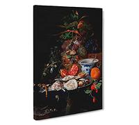Fruits And Oysters Vol.2 By Abraham Mignon Canvas Print for Living Room Bedroom Home Office Décor, Wall Art Picture Ready to Hang, 30 x 20 Inch (76 x 50 cm)