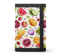 Fruits and Vegetables Funny Slim Trifold Wallet for Men Front Pocket Purse with Credit Card Holder