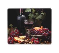 Fruits and Wines Non-Slip Mouse Pad Seven by Nine Inch Horizontal Design for Office Gaming and Laptop Use