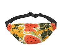 Fruits Background Illustration Large Fashion Crossbody Waist Bag, Travel Casual Boys Waist Bag, Suitable for Sports, Running, Cycling, Traveling, Fishing