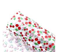 Fruits Banana Avocado Printed Transparent PVC Vinyl Faux Leather Sheets Jelly Synthetic Fabric Roll for Sewing Bags DIY Crafts Accessories(Color-3,20x33cm)
