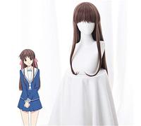 FRUITS BASKET Tohru Cosplay Costume Wigs Long Straight Brown Synthetic Hair Party Props Lolita Girl Halloween Wig+Wig Cap