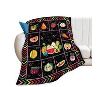 Fruits Blanket Cute Fruit Throw Blankets Plush Cozy Flannel Fleece Ultra Soft Fuzzy Party Blanket Gifts for Girls Women Men Boys Kids Bed 50"X40"