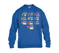 Fruits Boys Sweatshirt Math Numbers World Book Day Kids Girls UnisexSchool Gift Jumper Royal Blue - Youth Medium (Age 7-8)