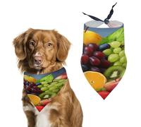 Fruits Dog Bandana Cozy Soft Triangle Dog Scarf Washable Adjustable Pet Bib Cute Lightweight Breathable Pet Scarf for Small Medium Large Cat Dog Scarves
