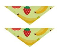Fruits Dog Scarf Soft and Light Skin 2 Pcs for Outdoor Wear Pets Want to Ddress Up 30 × 12 2in