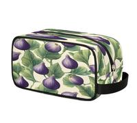 Fruits Fig Leaves Pattern Toiletry Bag for Men Women, Cosmetic Makeup Bag with Handle, Travel Shaving Kit Organizer, Waterproof Portable Wash Bag for Gym Vacation Camping Sports