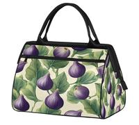 Fruits Fig Leaves Pattern Travel Sports Bag for Women Men, Large Capacity Weekender Duffel Bag Waterproof Carry On Overnight Bag for Gym Travel Outdoor Activities