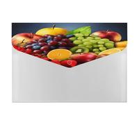 Fruits File Folder with Snap&6 Pockets Reusable File Organizer Portable Document Paper Bill Receipt Organizer Plastic Envelopes for Office College Letter Size