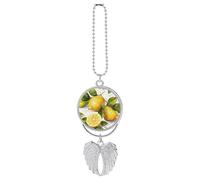 Fruits Lemon Car Hanging Ornament Rear View Mirror Pendant Lucky Presents Hanging Ornament Funny Car Pendant for Office Auto Home Decoration Silver-Style
