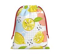 Fruits Lemon Print Comfort Drawstring Gift Convenient Bags Reusable Holiday Party Daily Organization