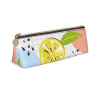 Fruits Lemon Print Pencil Case Large Capacity Triangle Pouch for Pens Cases Student and School College