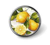 Fruits Lemon Round Badge Cute Enamel Lapel Pin Brooches Button Pin Personalized Clothing Decoration Unisex Badge Holder Hats Bags Shirts Decor